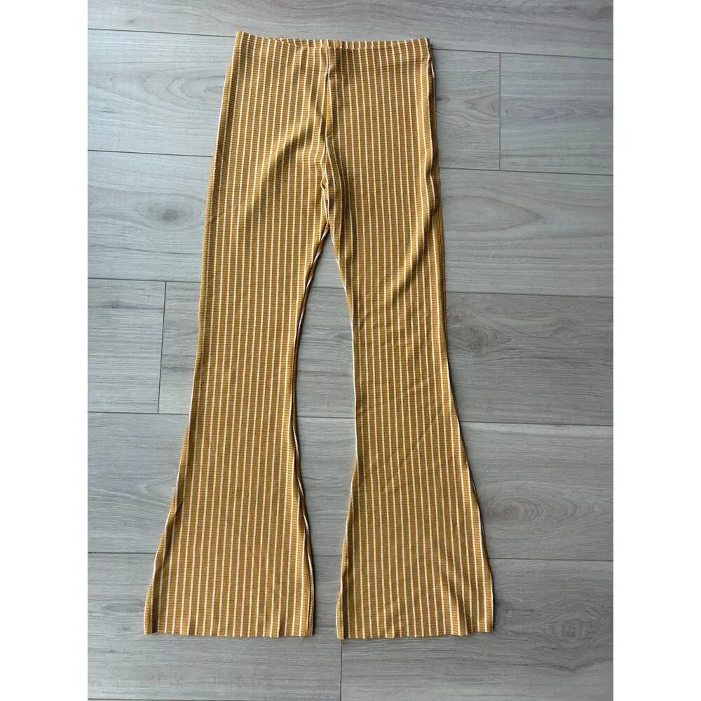 River Island Girl's Yellow Striped Outfit Short Sleeve Top & Pants Set 11/12 yr